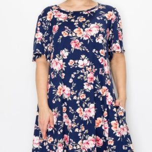 Corina Floral Knee Length Flutter Sleeve Dress | AeyrApparel.com