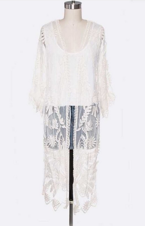 Ivory Lace Kimono | AeyrApparel.com