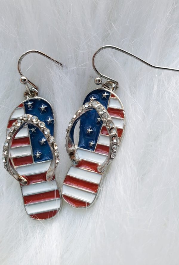 Patriotic Flip Flop Earrings | AeyrApparel.com