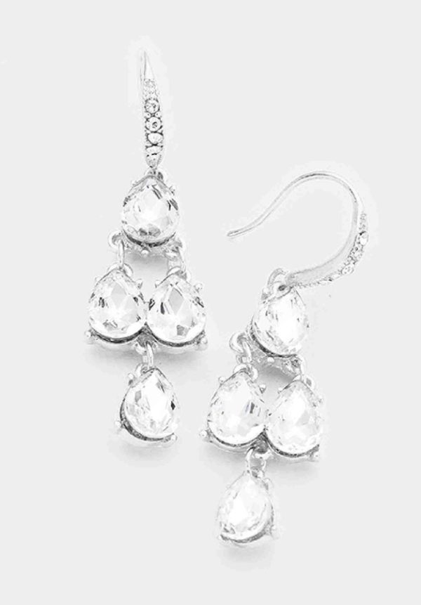 Crystal Teardrop Bunch Earrings | Aeyr Apparel