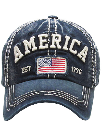 America Navy Distressed Cap | AeyrApparel.com