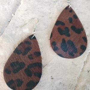 Dark Brown Leopard Teardrop Earrings | AeyrApparel.com