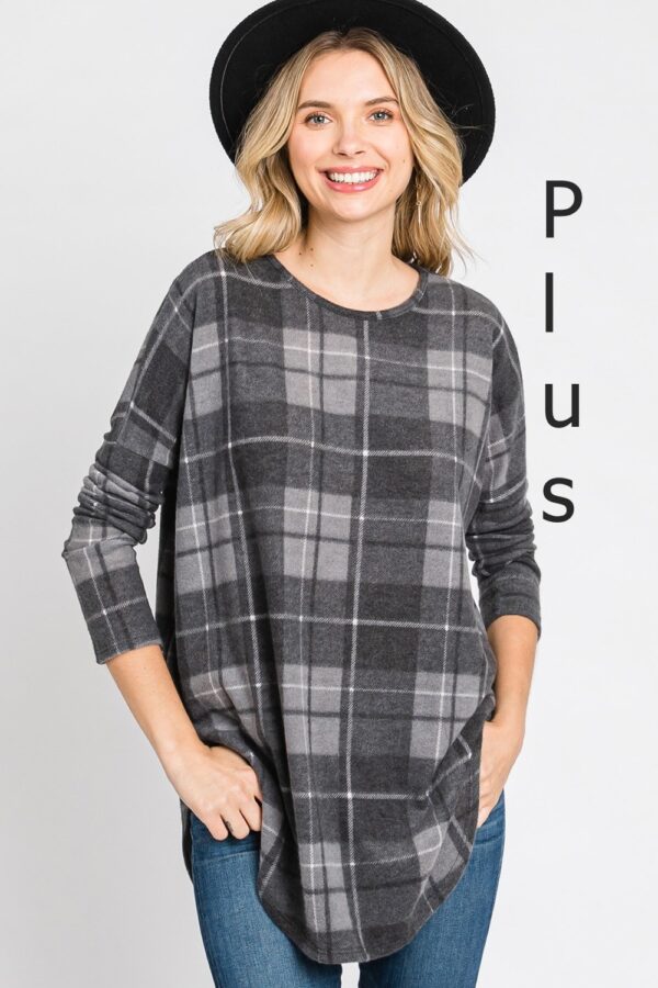 Charlotte Long Sleeve Cashmere Feel Tunic Top Pullover | AeyrApparel.com