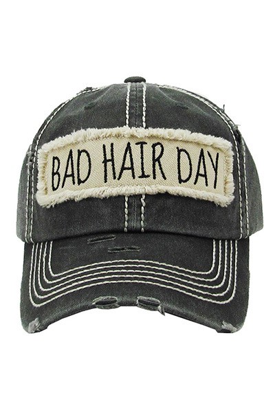 Bad Hair Day Black Distressed Cap | AeyrApparel.com