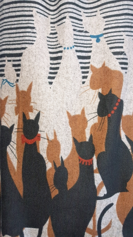 Katrina Artistic Cat Knit Dress | AeyrApparel.com