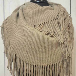 Taupe Fringe Infinity Scarf | Aeyr Apparel