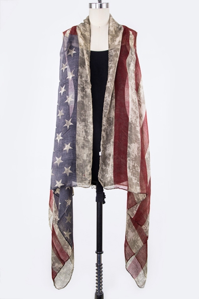 Vintage Design American Flag Scarf Vest | AeyrApparel.com