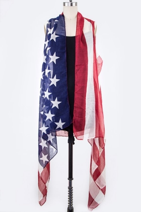 Light Weight American Flag Scarf Vest | AeyrApparel.com