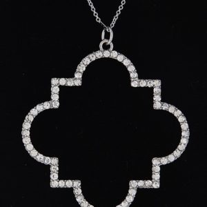 Silver Crystal Quatrefoil Pendant | AeyrApparel.com