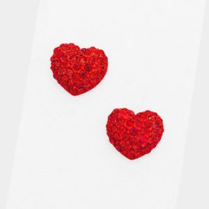 Rhinestone Heart Valentines Earrings | AeyrApparel.com