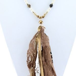 Multi Beaded Fabric Tassel Necklace Set | AeyrApparel.com