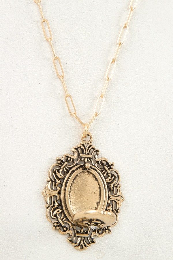 Gold Vintage Layered Locket Pendant | AeyrApparel.com
