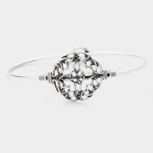 Silver Celtic Hook Bangle Bracelet | AeyrApparel.com
