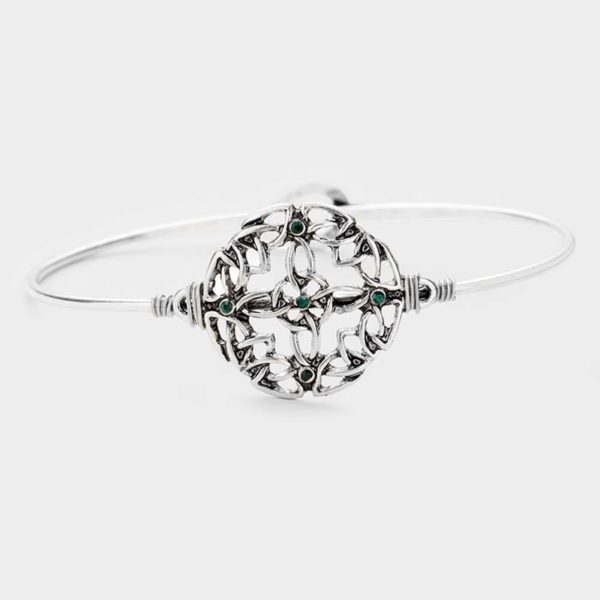 Silver Celtic Hook Bangle Bracelet | AeyrApparel.com