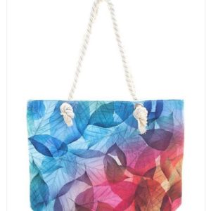 Colorful Leaf Print Tote Bag | AeyrApparel.com