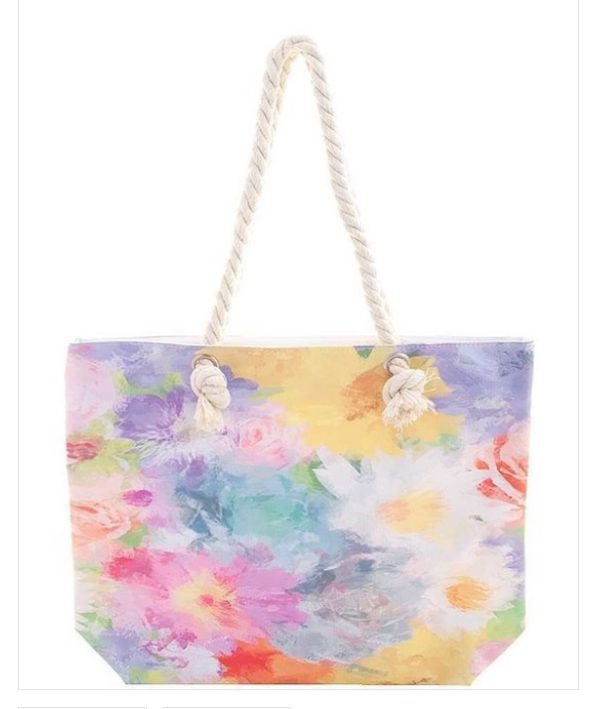 Colorful Floral Print Tote Bag | AeyrApparel.com