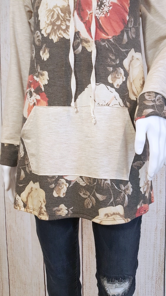 Mandy Cowl Neck Floral Pullover | AeyrApparel.com