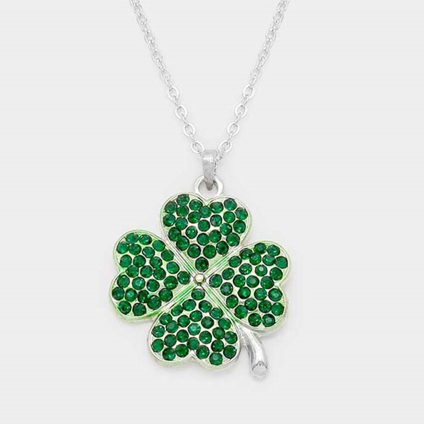 Crystal Rhinestone St Patrick's Day Necklace | AeyrApparel.com