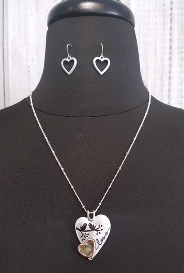 Sliver Love Birds Necklace Set | AeyrApparel.com