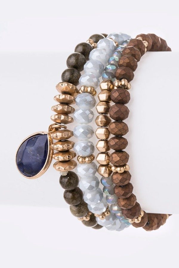 Mixed Bead and Semi-Precious Stone Bracelet | AeyrApparel.com