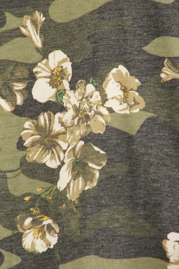 Harleigh Floral Camo Short Ruffle Sleeve Pullover Plus Size | AeyrApparel.com