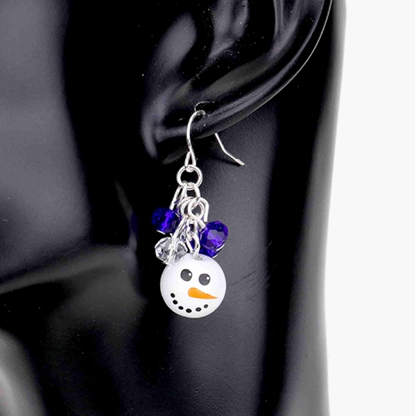 Beaded Snowman Earrings | AeyrApparel.com