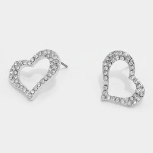 Rhinestone Open Heart Earrings | AeyrApparel.com