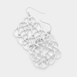 Silver Braided and Textured Knot Earrings | AeyrApparel.com