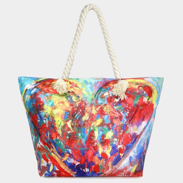 Colorful Heart Paint Tote Bag | AeyrApparel.com