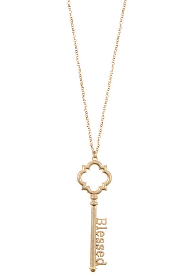Gold Blessed Key Pendant | AeyrApparel.com