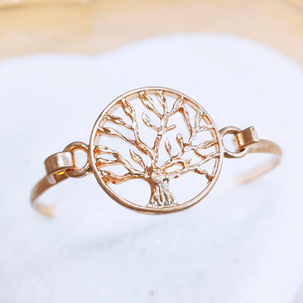 Antique Gold Tree of Life Bangle Bracelet | AeyrApparel.com