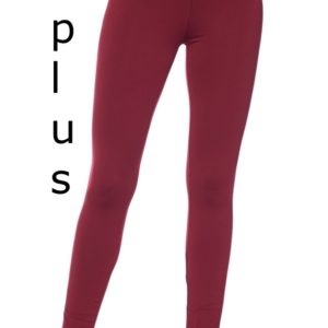 Burgundy Yoga Waist Leggings Plus | AeyrApparel.com